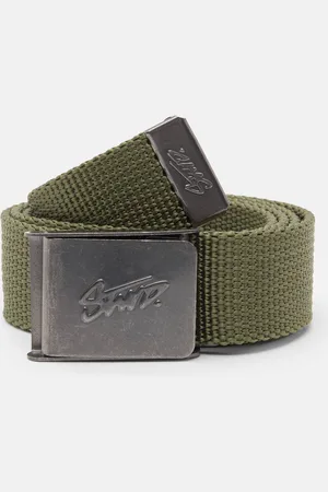 Pull&Bear Fabric Belt With Black Stwd Buckle