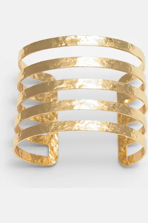 Pull&Bear Golden Textured Arm Cuff
