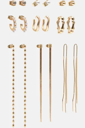 Pull&Bear Pack Of Faux Pearl And Bead Earrings