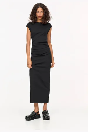 Pull&Bear Gathered Midi Dress