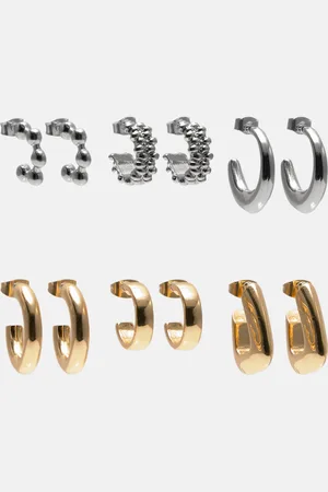 Pull&Bear Pack Of 6 Pairs Of Hoop Earrings