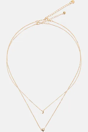 Pull&Bear Pack Of 2 Star And Moon Necklaces