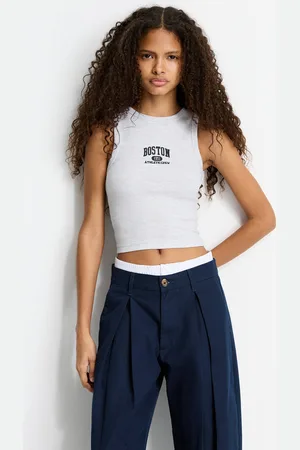 Pull&Bear Embroidered Boston Tank Top