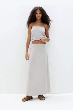 Pull&Bear Straight Rustic Midi Skirt