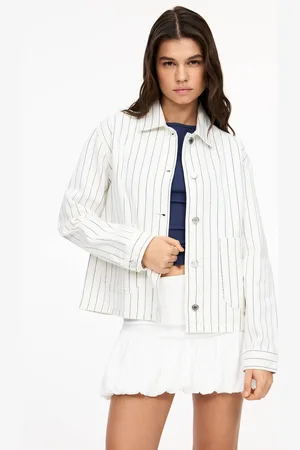 Pull&Bear Striped Cotton Jacket