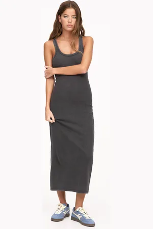 Pull&Bear Strappy Ribbed Midi Dress