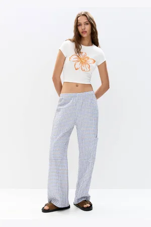 Pull&Bear Checked Pyjama-Style Trousers