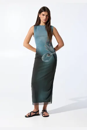 Pull&Bear Flower Tulle Midi Dress
