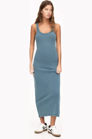 Pull&Bear Strappy Ribbed Midi Dress