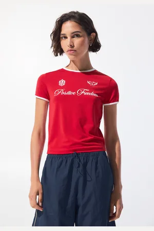 Pull&Bear Cropped Polyamide T-Shirt