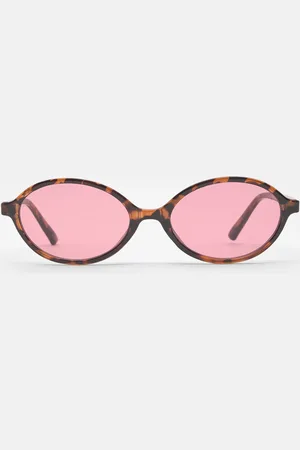 Pull&Bear Oval Sunglasses With Pink Lenses