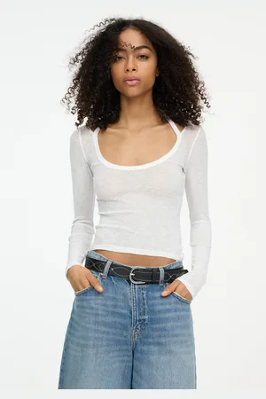 Pull&Bear Double-Layer Top With Long Sleeves And Straps