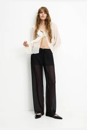 Pull&Bear Flowing Semi-Sheer Trousers