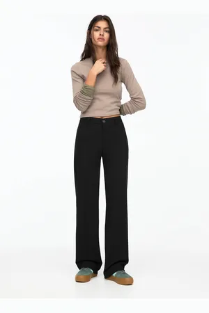 Pull&Bear Smart High-Waist Straight-Leg Trousers