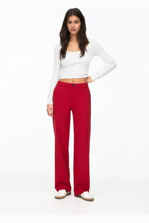 Pull&Bear Smart High-Waist Straight-Leg Trousers