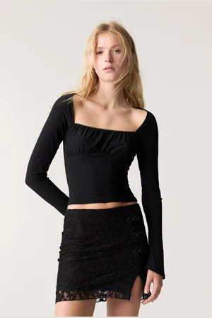 Pull&Bear Long Sleeve Balconette Top