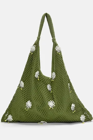 Pull&Bear Floral Crochet Tote Bag