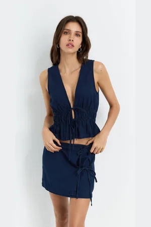 Pull&Bear Gathered Top With Ties