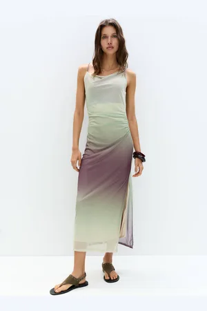 Pull&Bear Asymmetric Tulle Midi Dress