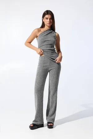 Pull&Bear Textured Straight-Leg Trousers