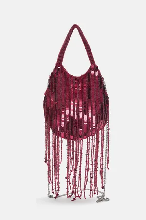 Pull&Bear Beaded Bag With Fringing
