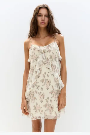 Pull&Bear Short Floral Dress With Ruffles