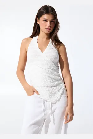 Pull&Bear Creased-Effect Halter Top
