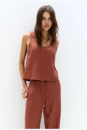 Pull&Bear Flowing 100% Linen Top