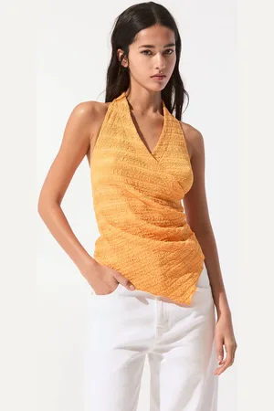 Pull&Bear Creased-Effect Halter Top