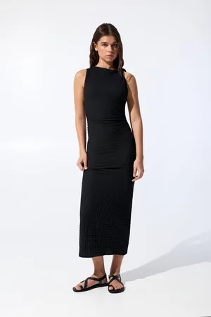 Pull&Bear Creased-Effect Midi Dress