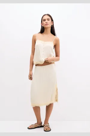 Pull&Bear Lace-Trimmed Skirt With Lace Detail