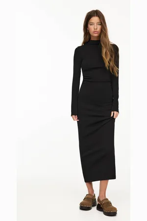 Pull&Bear Long Sleeve Midi Dress
