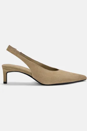 Pull&Bear Leather High-Heel Slingback Shoes