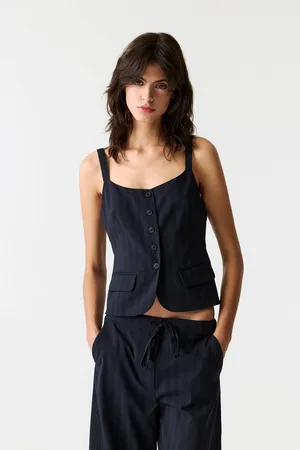 Pull&Bear Striped Waistcoat With Straps