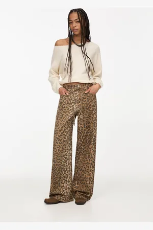 Pull&Bear Belted Leopard Print Jeans
