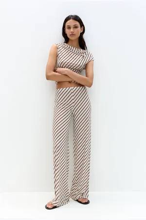 Pull&Bear Striped Straight Fit Trousers