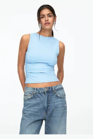 Pull&Bear Gathered Polyamide Top