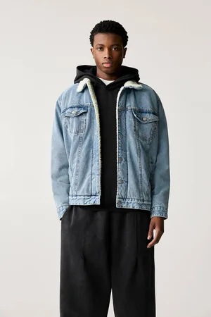 Pull&Bear Denim Jacket With Faux Shearling Lining