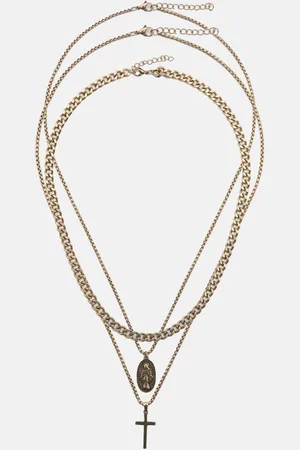 Pull&Bear Pack Of Necklaces With Cross Pendant