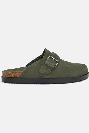 Pull&Bear Buckled Leather Clogs