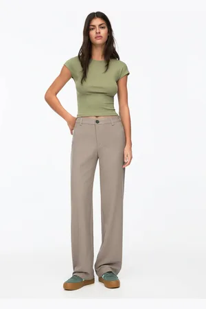 Pull&Bear Smart High-Waist Straight-Leg Trousers