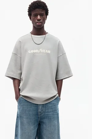 Pull&Bear Grey Goodyear T-Shirt