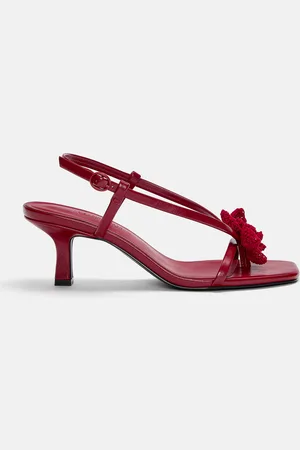 Pull&Bear Heeled Sandals With Crochet Flower