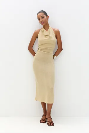 Pull&Bear Cutwork Knit Midi Dress