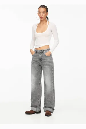 Pull&Bear Straight Baggy Jeans With Turn-Up Hems