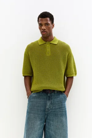 Pull&Bear Short Sleeve Cutwork Polo Shirt