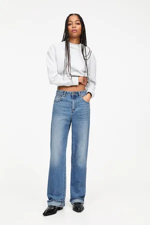 Pull&Bear Straight Baggy Jeans With Turn-Up Hems