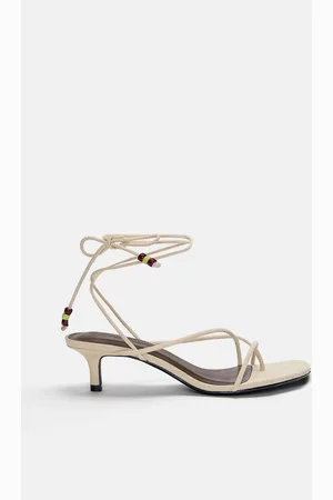 Pull&Bear Embellished Heeled Sandals With Tie