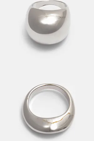Pull&Bear Pack Of 2 Metallic Rings