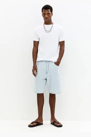 Pull&Bear Baggy Jacquard Denim Bermuda Shorts